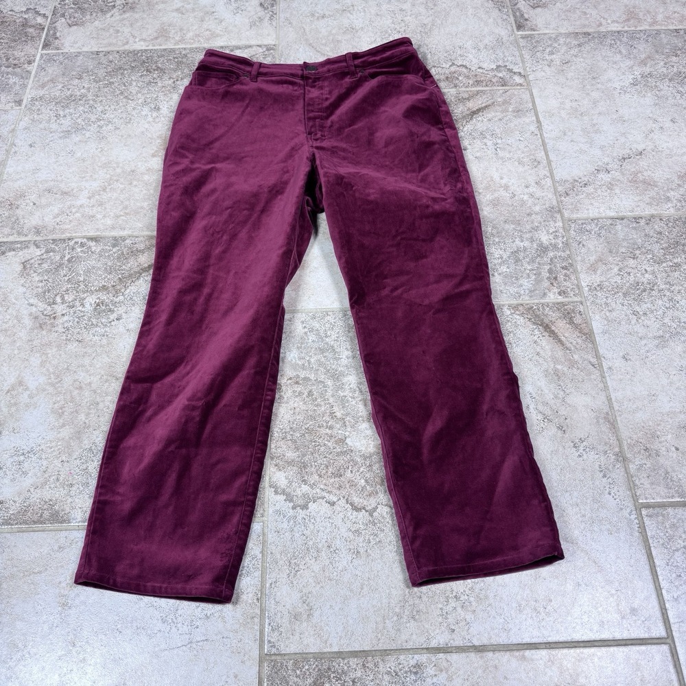 Soft Surroundings Pants Womens 12p Red Velvet Pockets Straight